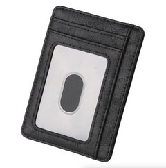 Mens Leather Slim Wallet RFID Blocking USA