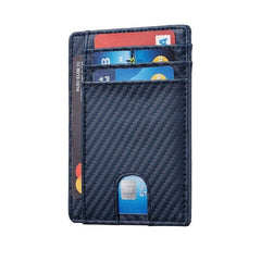 Mens Leather Slim Wallet RFID Blocking USA