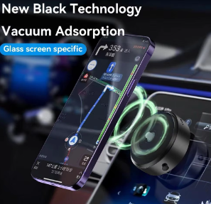 Magnetic Car Phone Mount — Double-Sided Suction Cup Holder