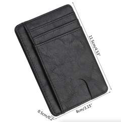 Mens Leather Slim Wallet RFID Blocking USA