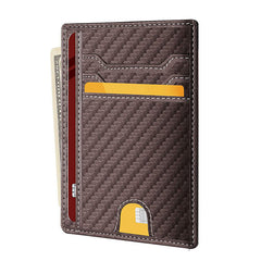 Mens Leather Slim Wallet RFID Blocking USA