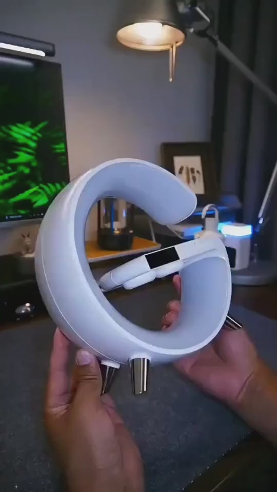New Intelligent G Shaped LED Lamp Bluetooth Speake Wireless Charger Atmosphere Lamp App Control For Bedroom Home Decor